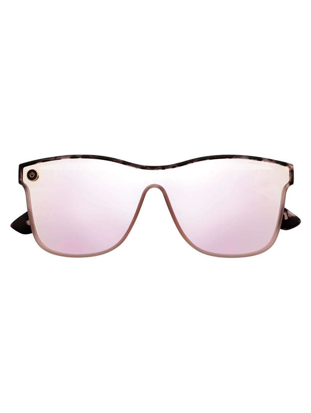 ZENITH - Mono Lens Shield Horn Rimmed Sunglasses Tortoise Pink Mirror